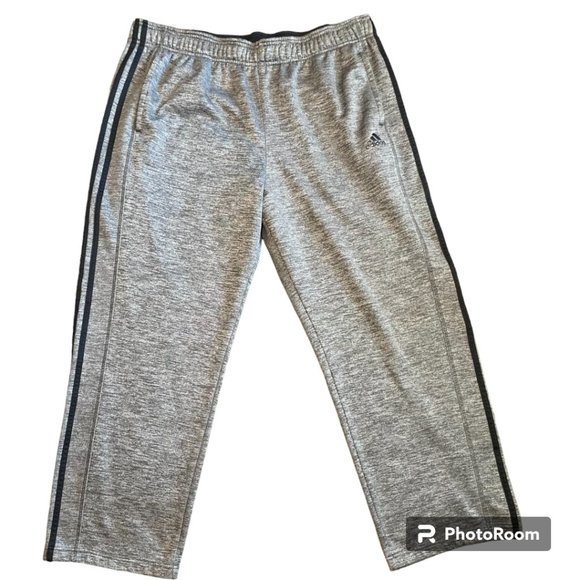 ADIDAS CLIMAWARM ATHLETIC PANTS, GRAY AND BLACK, SIZE XXL - Picture 2 of 7